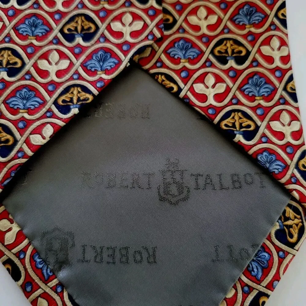 Robert Talbott Classic Jacquard 100% Silk Necktie Handsewn In USA